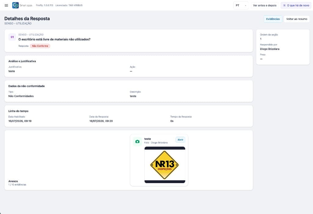 Smart App Web — Detalhes da resposta