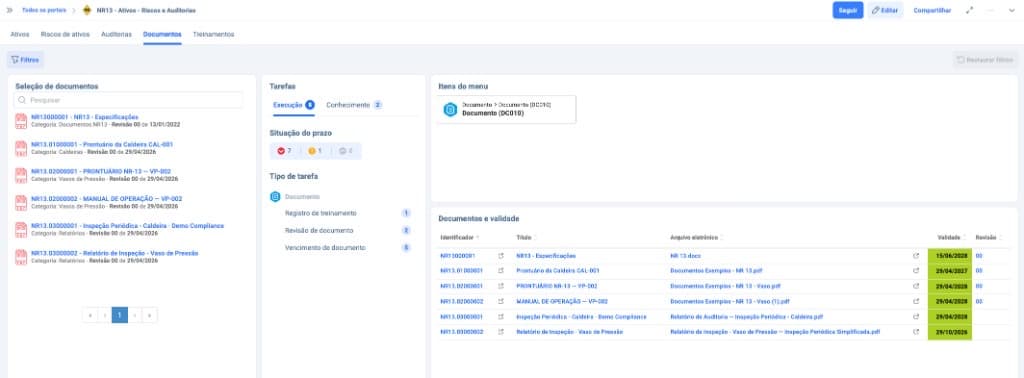 Documentos NR-13 com validade