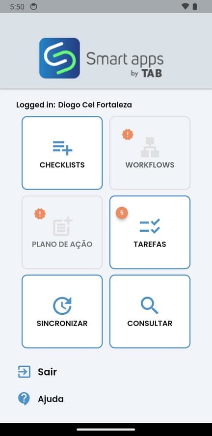 Execução mobile de checklist